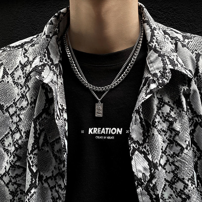 Double Layer Cuban Link Necklace For Men And Women Minimalist_voghion.com