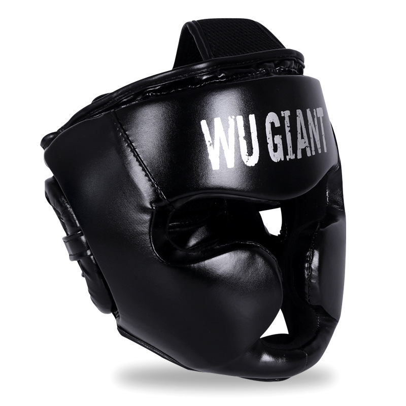 Sanda casco de boxeo de los niños profesional anti-caída de combate LUCHA CONTRA Muay Thai Mono Cara engrosada máscara cabeza protección de la cara