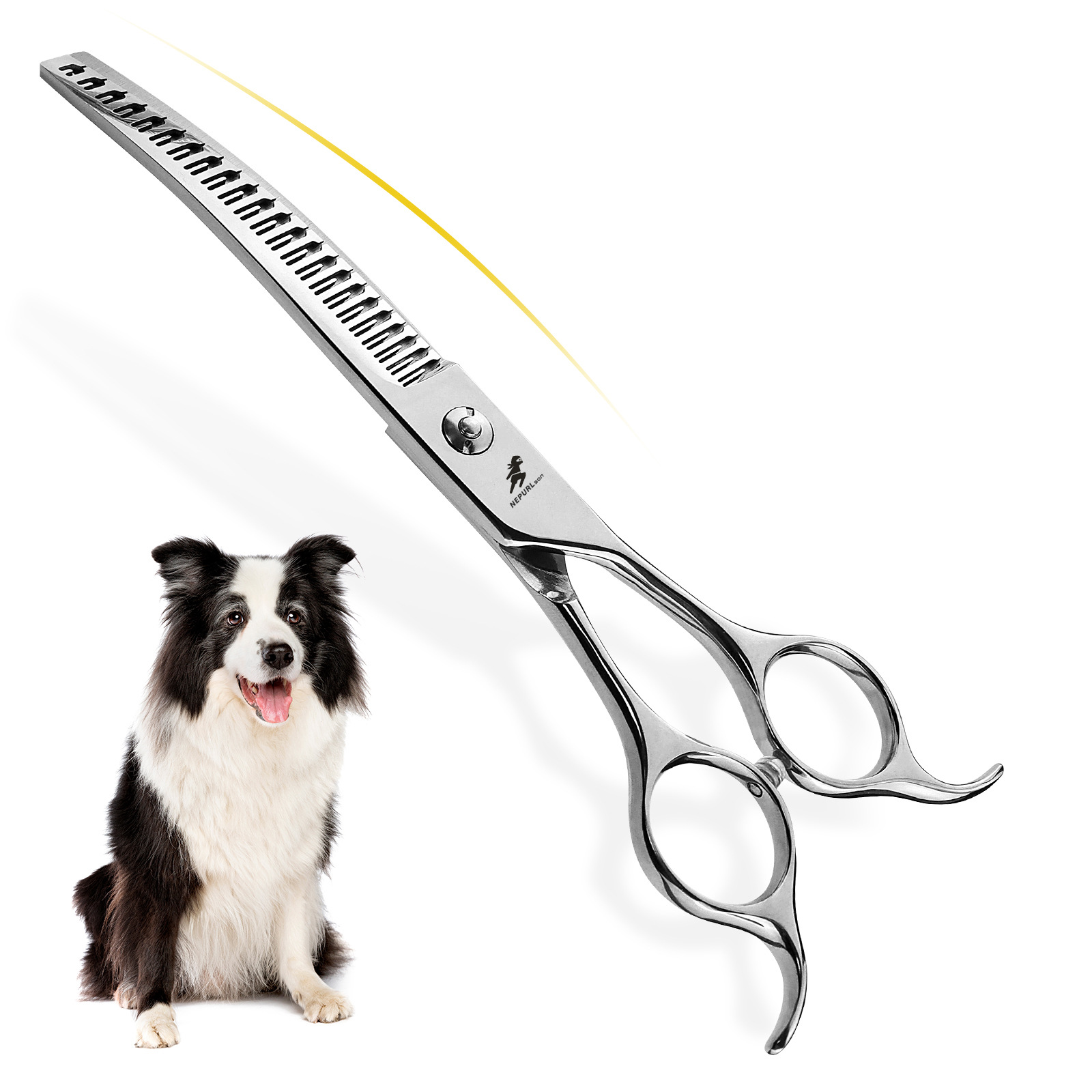Professional Grooming Scissors Curved Thinning Shears For Pets_voghion.com