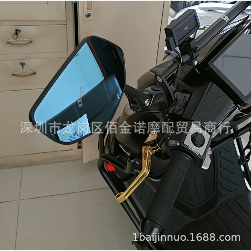 Motorcycle and electric vehicle modified rearview mirror, aluminum alloy foldable reflector, universal high-definition wide-angle rearview mirror