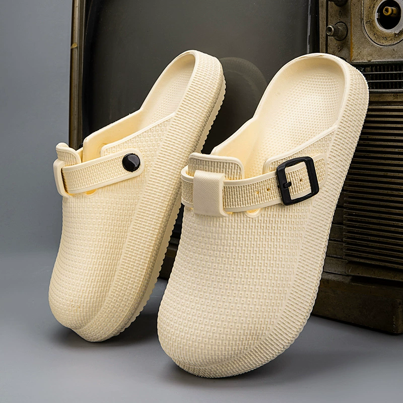 2025 новые полутапочки Baotou, повседневные, удобные, дышащие, однотонные, модные, на плоской подошве, универсальные повседневные мужские тапочки