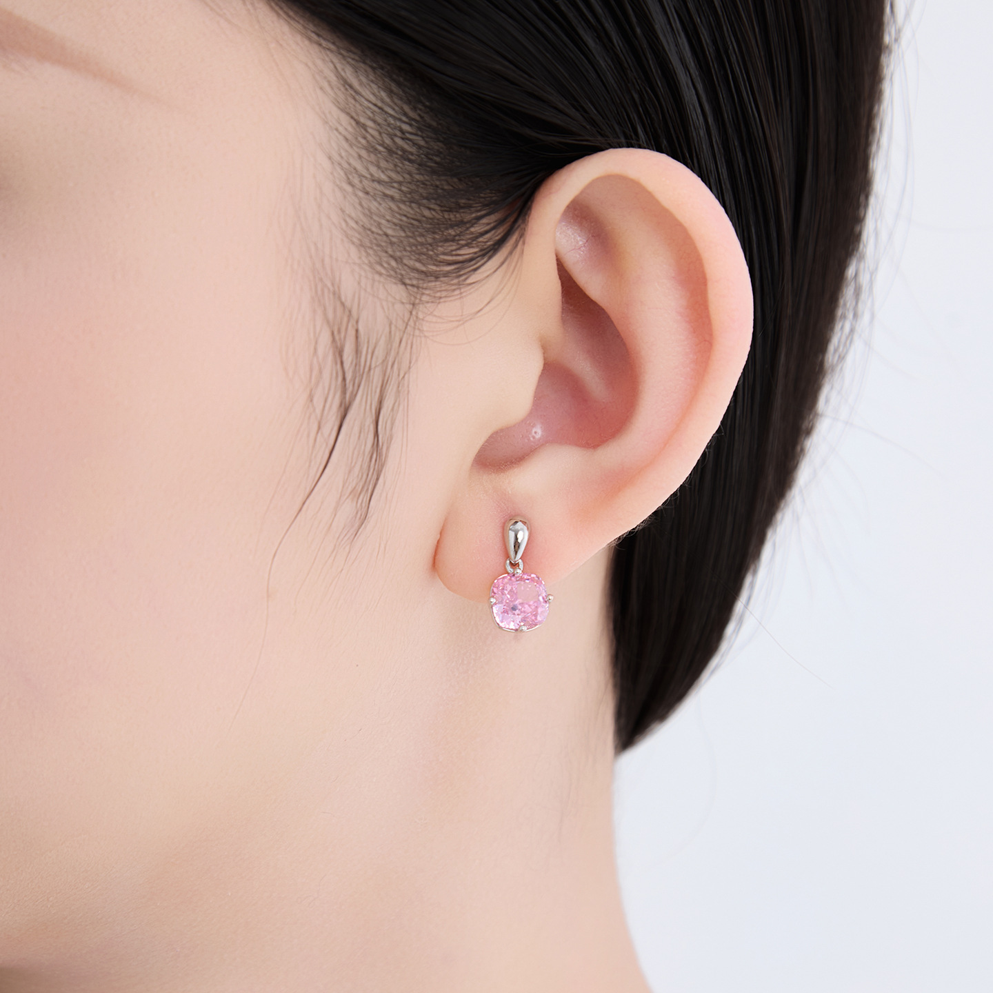 Aretes Cuadrados Rosados de Aleación de Cobre Galvanizado image 5
