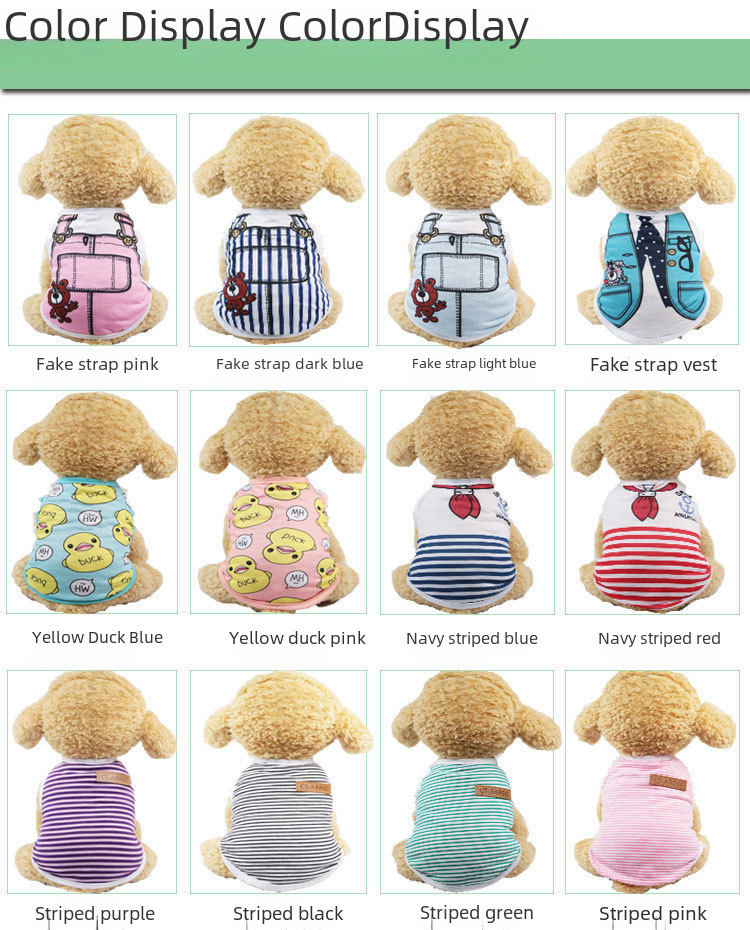 봄과 여름 강아지 FADOU TEDDY 고양이 애완 동물 의류 의류 의류 용품 메쉬 멋진 조끼