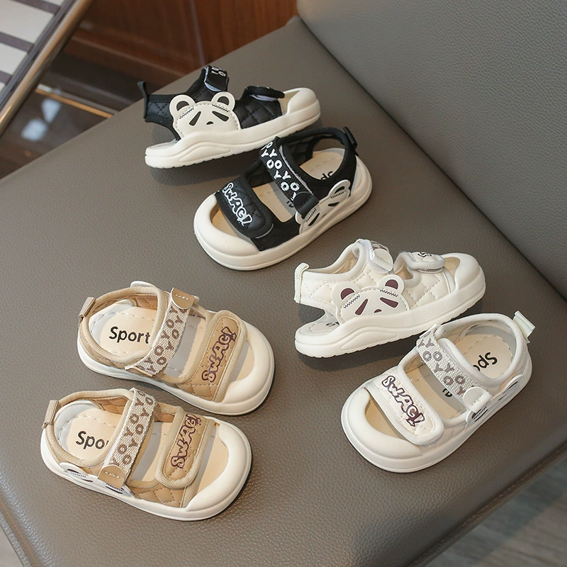 Детские детские модные сандалии 2024 Летние новые детские сандалии износостойкие нескользящие надувные мягкие пляжные сандалии