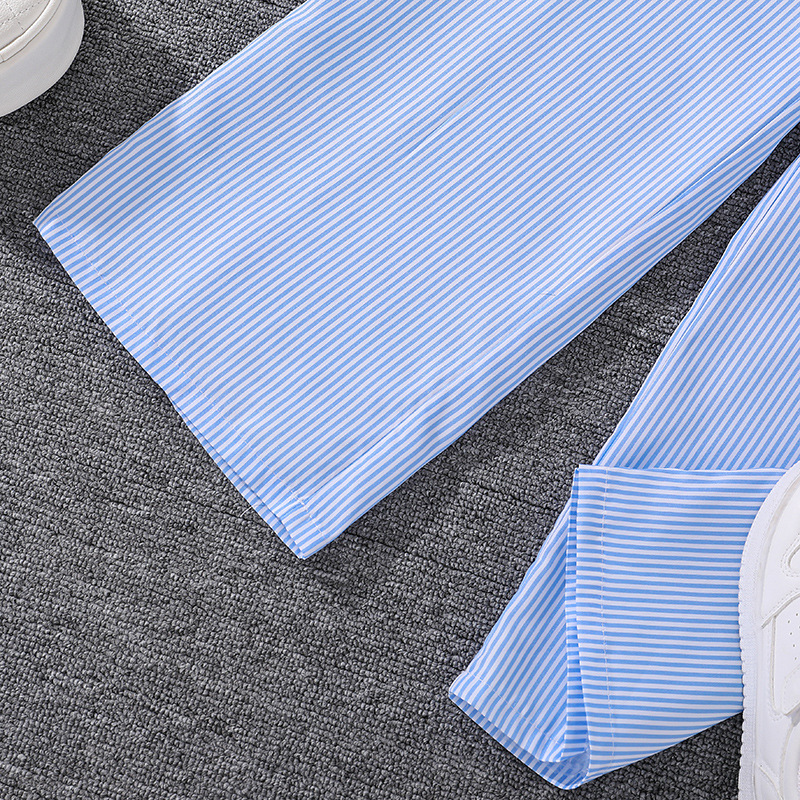 7-12 Nyt Børnetøj Mellemstor og Stor Stribet Langærmet T-shirt Top Piger Sæt_voghion.com