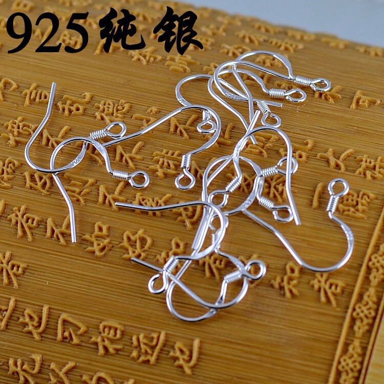 925 Sterling Silver Ear Hooks, Handmade DIY Ear Jewelry Accessories, Practical Silver Ear Hook Earrings Wholesale Silver Ear Hook Earrings