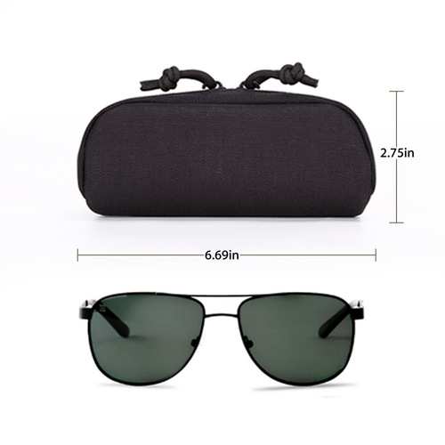 Tactical nylon hard shell glasses case with Molle system, protective case, accessory bag, sunglasses bag, factory direct sale