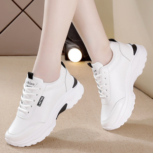 2025 Spring and Autumn New Ins Korean Style Dad Shoes Foreign Trade Sports Leather Casual Shoes Street Photography Female Student Shoes D09-2