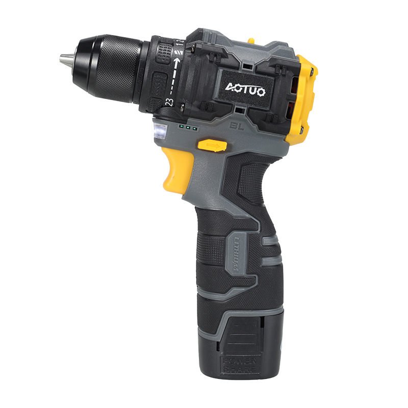 Transfronterizos industriales de potencia taladro de mano de litio eléctrico taladro de carga de doble velocidad taladro de impacto doméstico destornillador eléctrico multifuncional