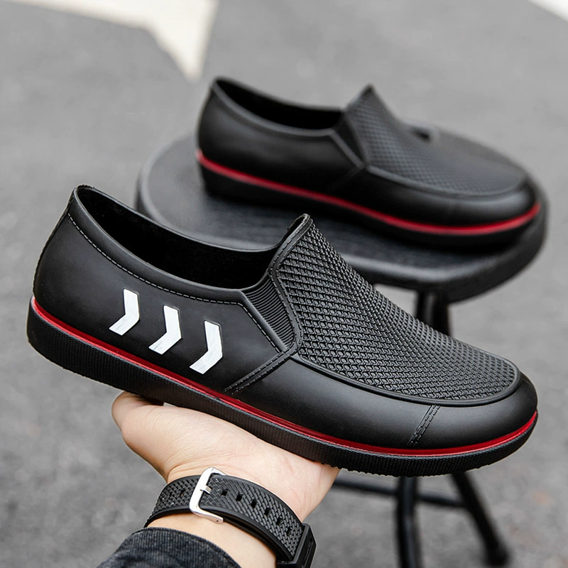 Новые низкие резиновые сапоги для мужчин, водонепроницаемые и износостойкие, с флисовой подкладкой, рабочие защитные неглубокие резиновые сапоги, оптом