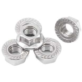 304 stainless steel hexagon flange nut toothed flange face galvanized nut carbon steel locking lock nut
