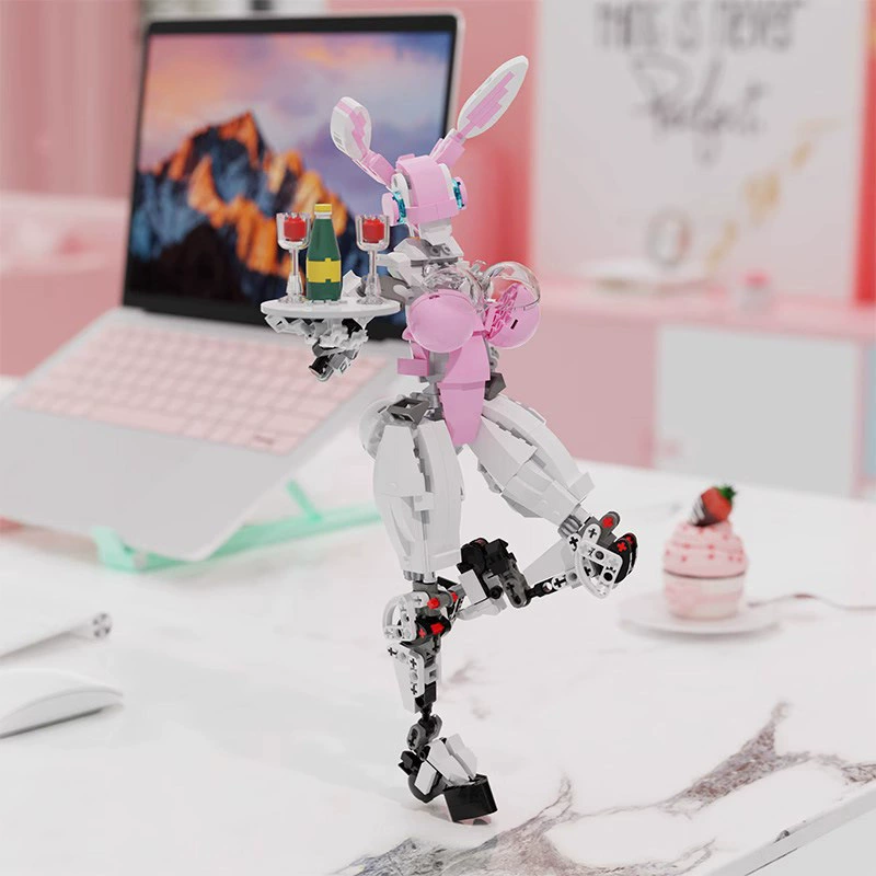 MOC совместим со строительным блоком Ledao Rabbit Girl Angel Mujin Maternal Mecha Movement Warrior Girl Robot Toys.