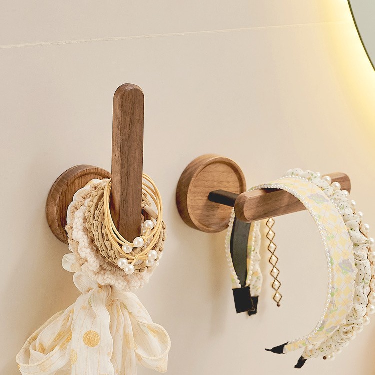 Walnut Storage Rack Hair Ring Storage Rack Bathroom Log Hook Bath Towel Hook Entrance Key Hook Jewelry Rack