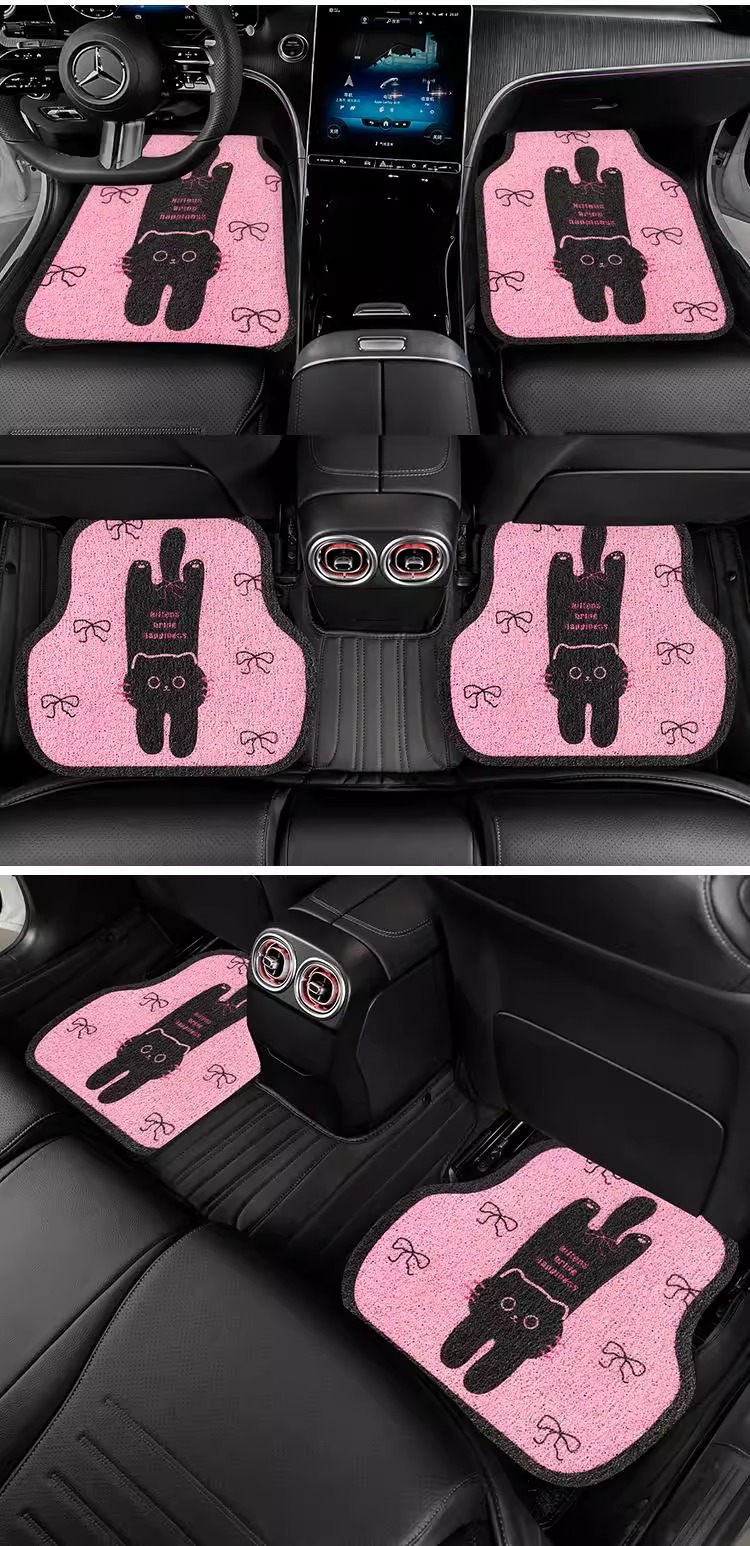 Dropshipping Cartoon Dopamine Car Floor Mat Wire Loop Floor Mat Mud Scraper Colorful Stain-Resistant Wear-Resistant Easy to Care for