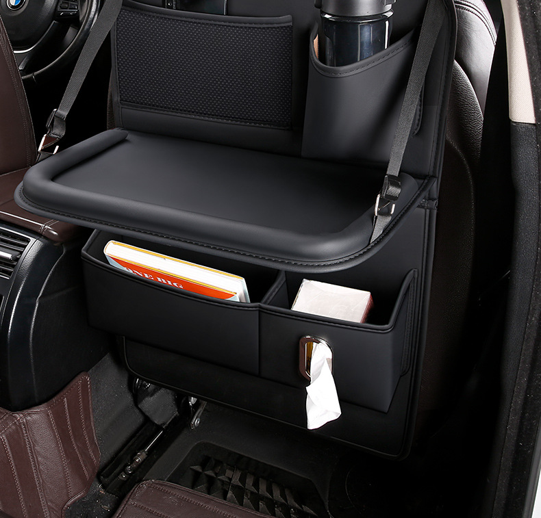 Car seat back storage bag, vehicle-mounted storage bag, foldable small table board suitable for SUVs, sedans, and pickup trucks