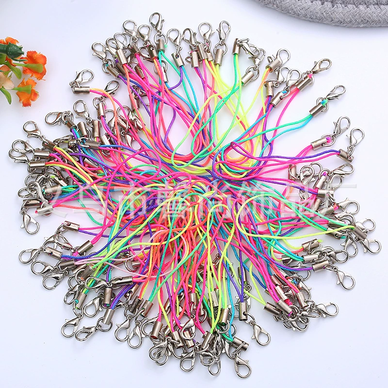 Разноцветная веревка для мобильного телефона Красочный ремешок для мобильного телефона Висячая веревка Кнопка омара Ремешок для мобильного телефона Смешанный цвет Один галстук