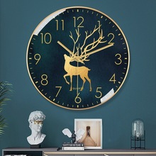 时钟客厅挂式钟表挂钟北欧风格高端家用时尚高档墙壁卧室钟表静音
