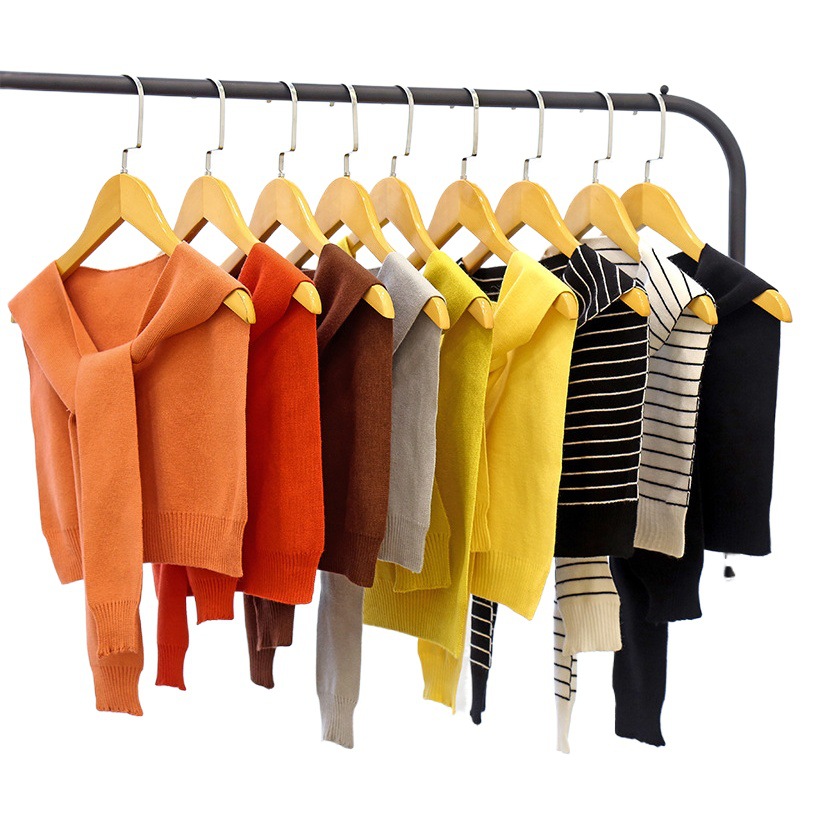 Cross-Border Wholesale Knitted Shawl for Women in Spring and Summer Air-Conditioned Room Outer Neck Guard Waistcoat Scarf Knotted Scarf Fake Collar