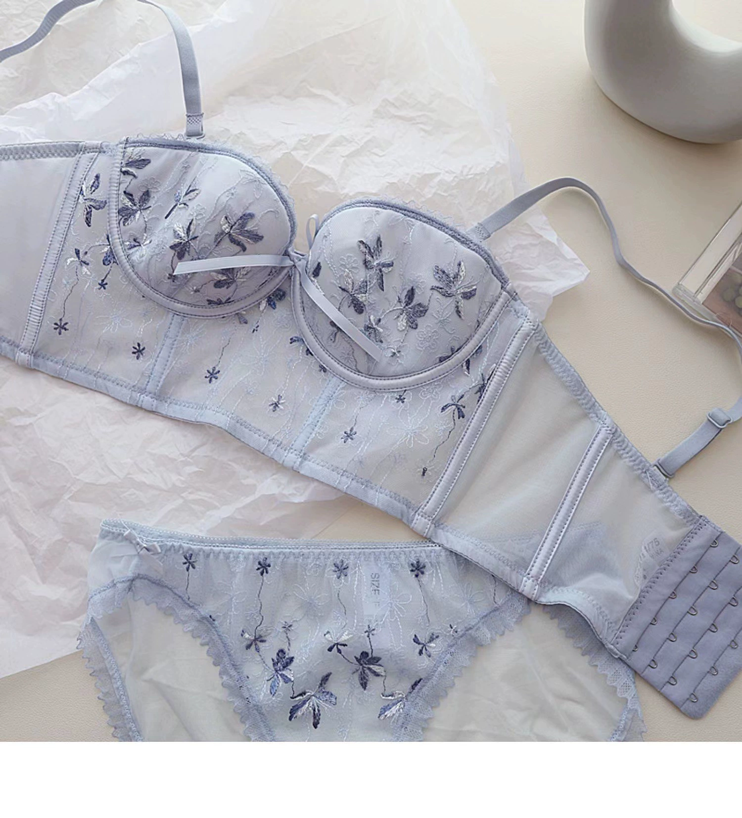Summer thin underwear, sexy push up bra