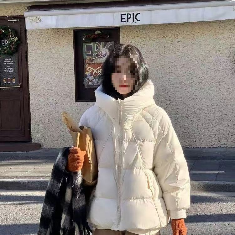 设计感小个子白鸭绒斗篷羽绒服女冬新款欧货休闲韩版保暖外套