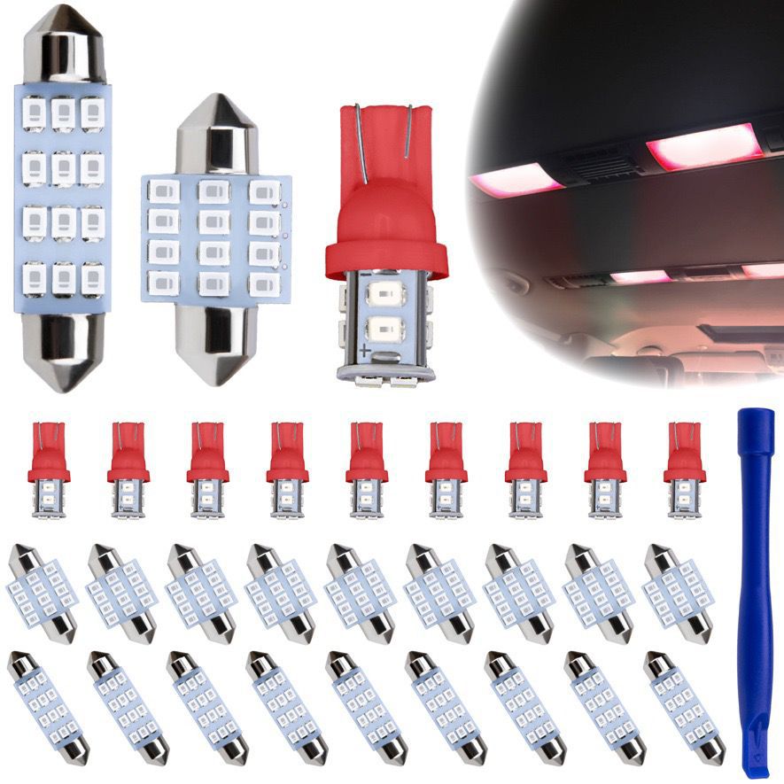 Auto LED conjunto de 24PCS T10 luz de ancho 31MM doble punta luz de lectura lámpara de matrícula luz interior image 5