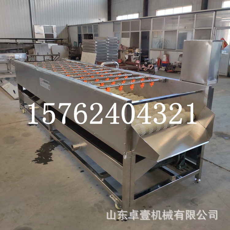 平行毛辊清洗海蛎子大姜机 厂家直销价 高压冲洗海蛎子泥污机大型