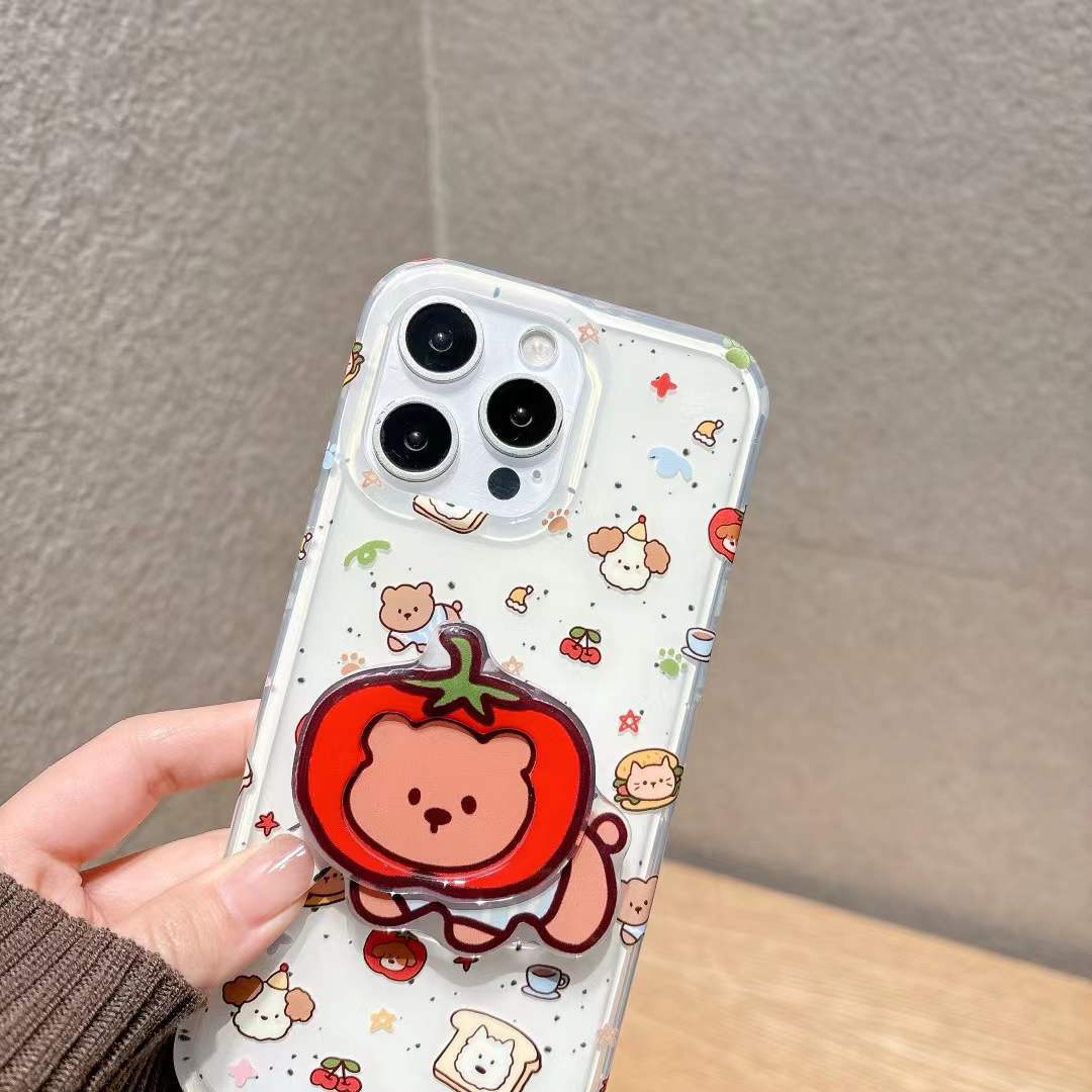Perro de tomate lindo de dibujos animados para iphone15 soporte 16ProMax funda para teléfono móvil 14 Apple 13 femenino 16 nuevo