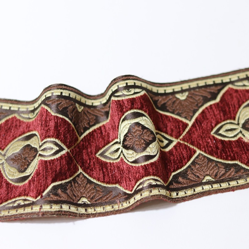 Cinta teñida en hilo de chenilla de 9cm de ancho, ropa étnica, franela, tela para el hogar, almohada, cojín para sofá, cinta decorativa de costura