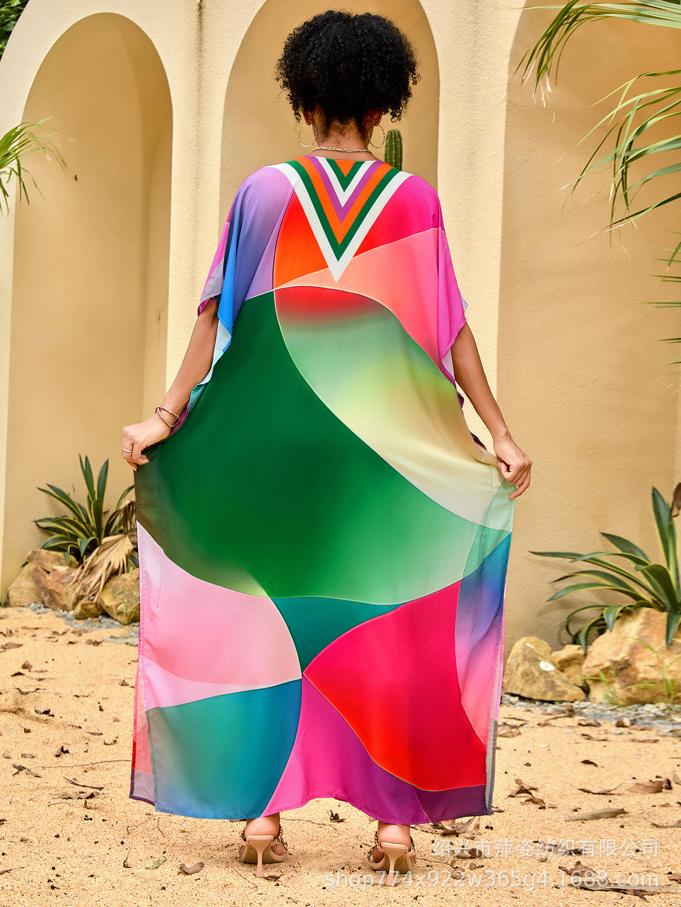 Camiseta de playa de algodón humano impresión de posicionamiento vestido de vacaciones bikini camiseta protector solar 2025 transfronterizo Amazon A056