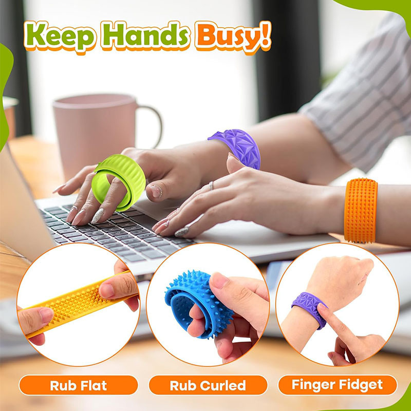 Fidget Toys Slap Bracelets硅胶拍拍圈感官解压玩具Sensory Toys|undefined
