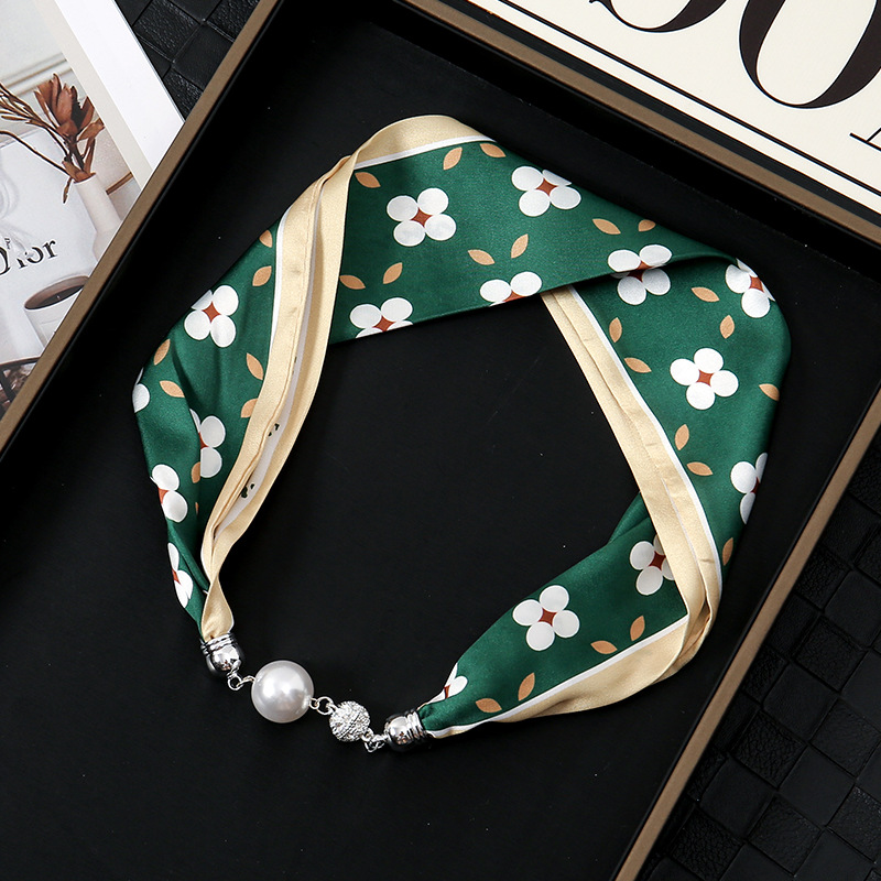 Nuevo clásico retro blanco y negro onda francesa punto de succión hebilla correa de cabello bufandas perezosas multipropósito temperamento collar clavícula hebilla