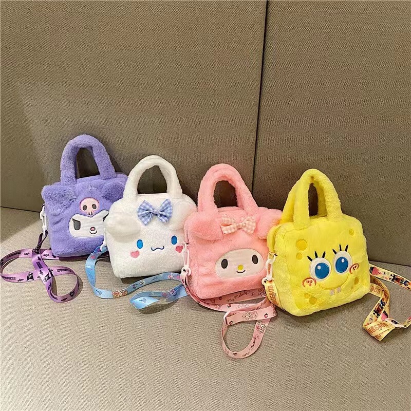 Cartoon Anime Sanrio Handbag Kulomi Meruti Mobile Phone Coin Purse Catch Doll White Jade Poodle