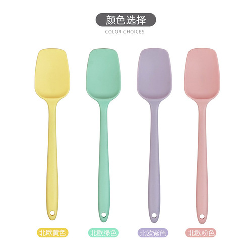 Silicone spatula, square head spatula, butter spreader, cake cream mixer, salad T-spatula, large and small sizes, one-piece, food grade