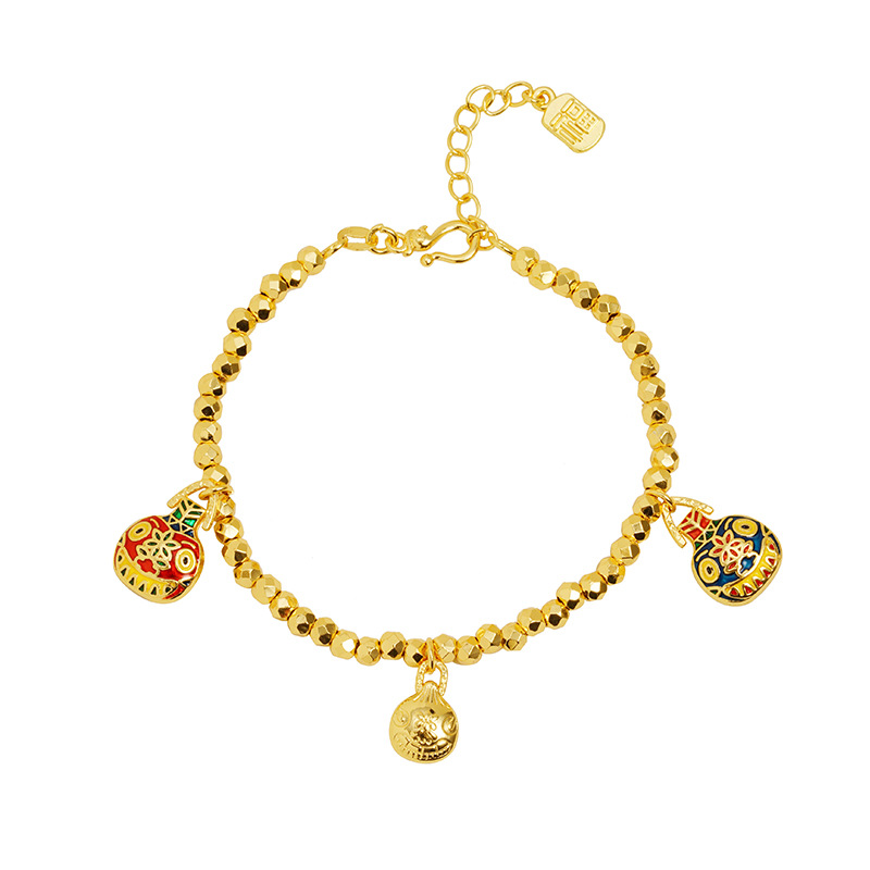 Guochao vietnamita pulsera de oro de arena retrógrado goteo de aceite auspicioso engullir oro bestias joyas de mano para mujeres durante mucho tiempo no se desvanecen accesorios al por mayor