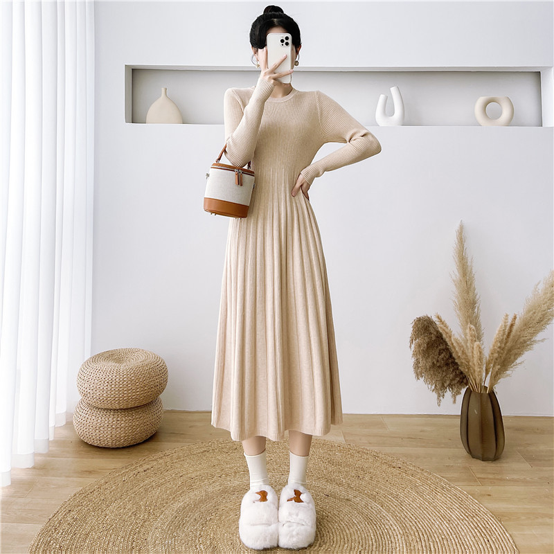 Women's Autumn and Winter New Style Slim-Fitting Knitted Dress with Coat, Slim Mid-Length Bottoming Sweater Dress for Women Women's Autumn and Winter New Style Slim-Fitting Knitted Dress with Coat, Slim Mid-Length Bottoming Sweater Dress for Women