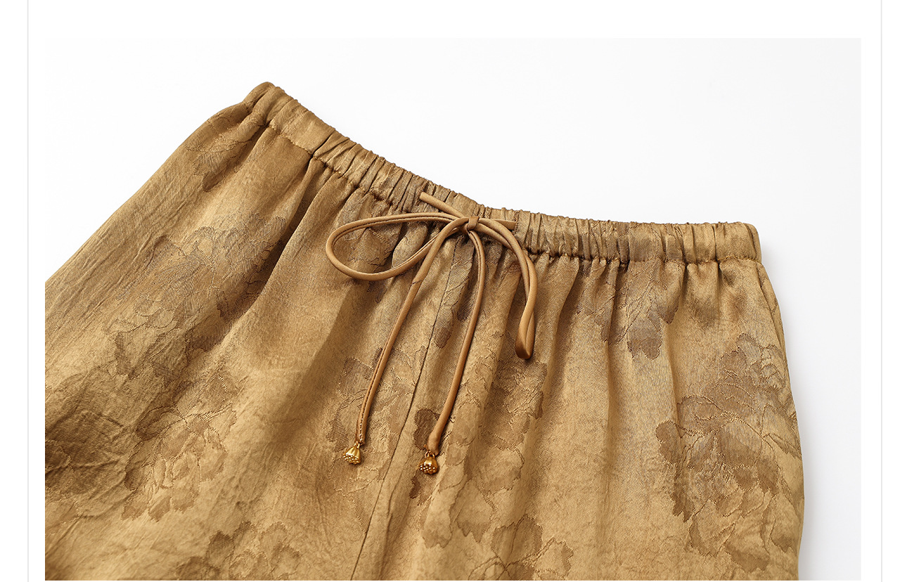 Quần culottes nữ ống rộng chất acetate phong cách Trung Quốc mới — Màu vàng, Màu hồng, Màu trắng chi tiết 26