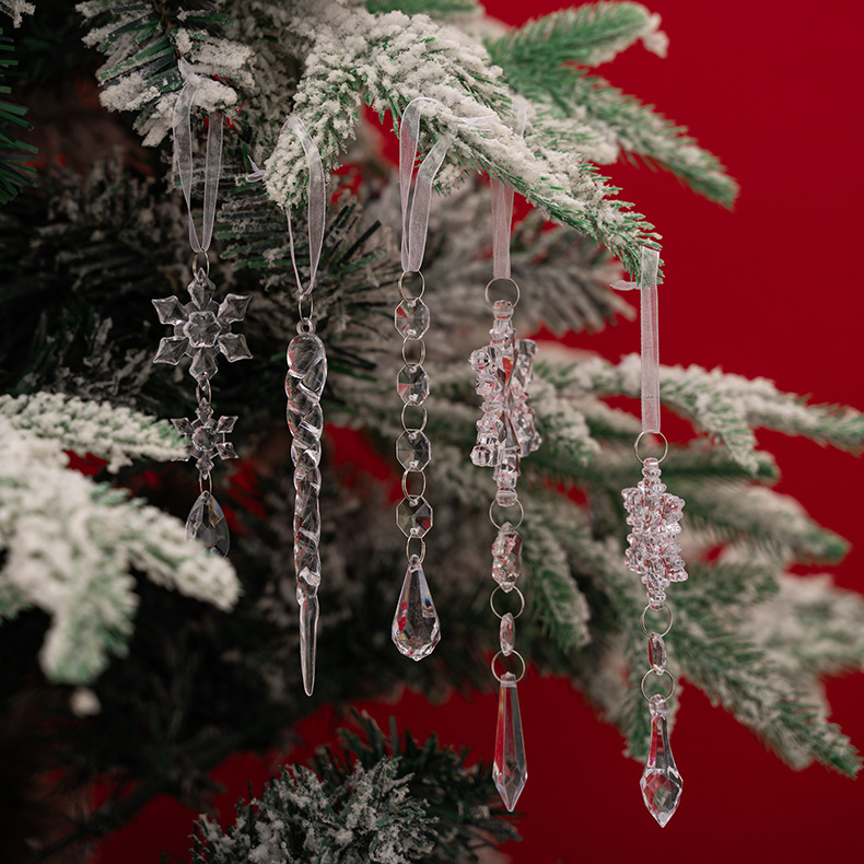 1 Set Quantity Christmas Simple Style Classic Style Snowflake Arylic Holiday Daily Hanging Ornaments