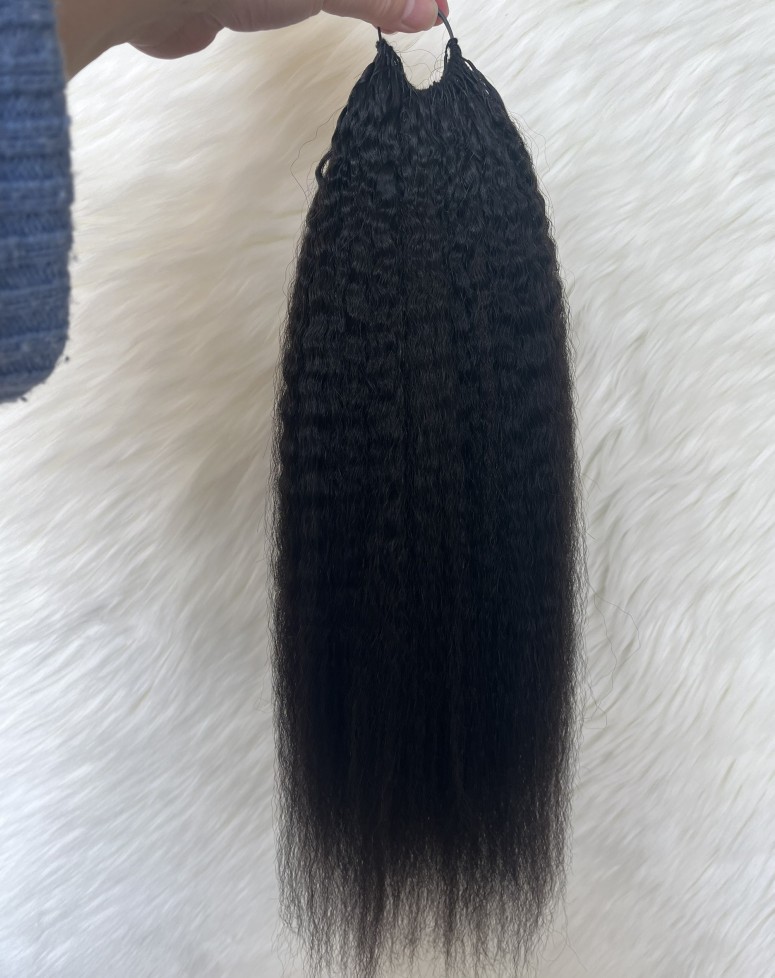Extensiones de Cabello Humano de Pluma, Cabello Real, Tejido a Mano