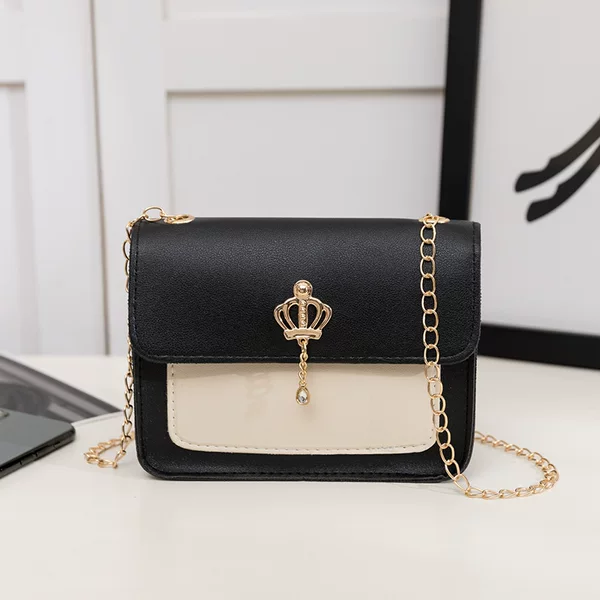 Small Square Bag Women's Bag 2023 Spring and Summer New Women's Contrast Crown Hanging Small Square Bag Shoulder Crossbody Bag Wholesale