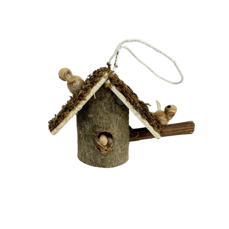 1:12 Dollhouse Dollhouse Mini Model Miniature Pocket Ornaments Retro Bird's Nest Small House Pendant