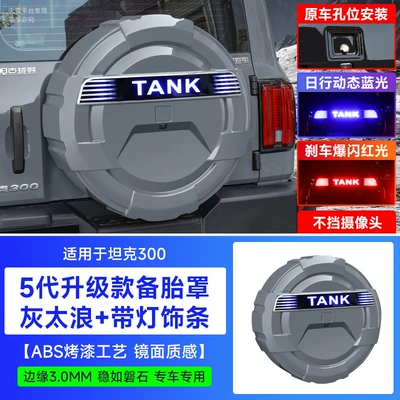 Protective Shell Streamer Turn Signal — Spare wheel cover - tank-tank-3002021-2025-fuel-versionhi4t-hybrid-version-tank-300-fifth-generation-mecha-spare-tire-cover-lighted-strip-gray-tailang