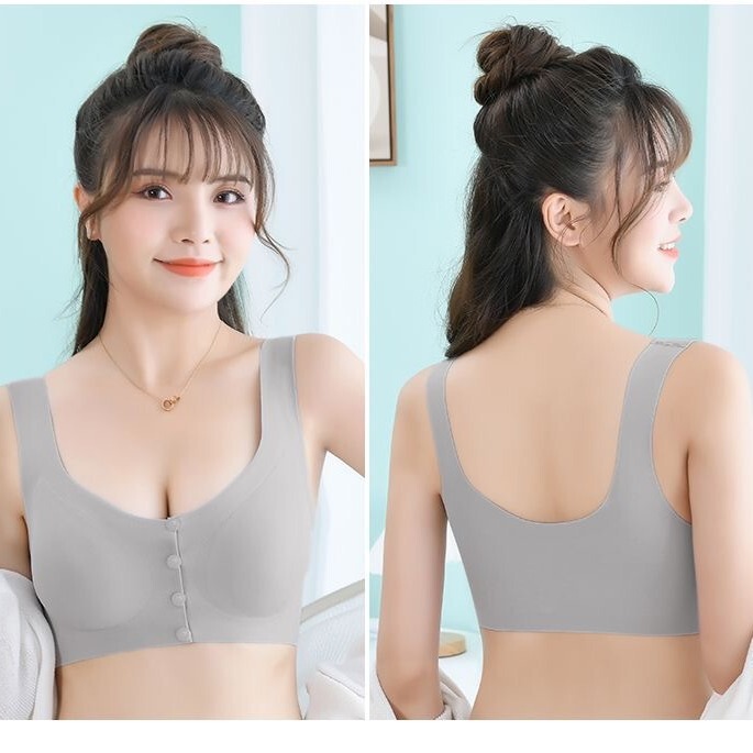 Seamless Breastfeeding Bra Push-up Anti-sagging Pregnant Women's Underwear for Fat Girls Large Size Breastfeeding Front Button Ice Silk Bra for Women