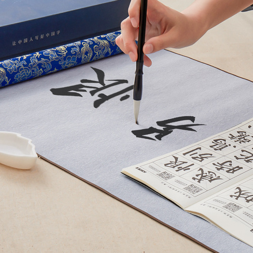 Liupintang blank brocade water writing cloth quick-drying rice grid thickening 1.4 meters clear water practice cloth