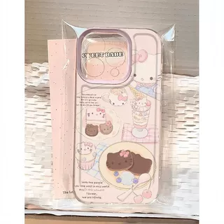 韩风甜品凯蒂适用苹果16PROMAX手机壳iPhone15创意14卡通13软壳