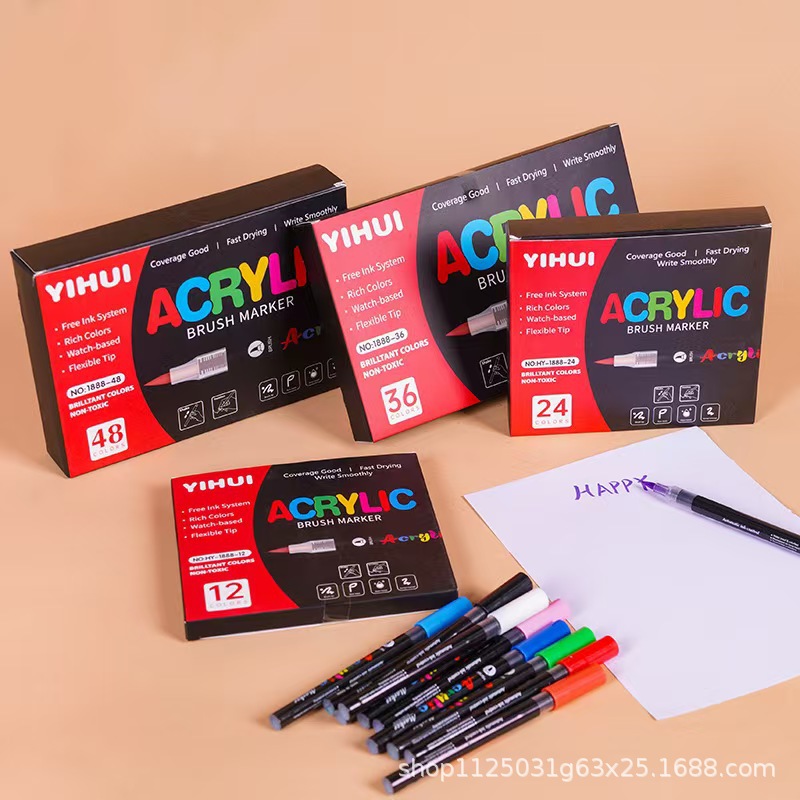 Specially Designed for Amazon Cross-Border E-Commerce Foreign Trade, Children's Double-Headed Watercolor Pens with Soft Tips for Colorful Painting and Doodling