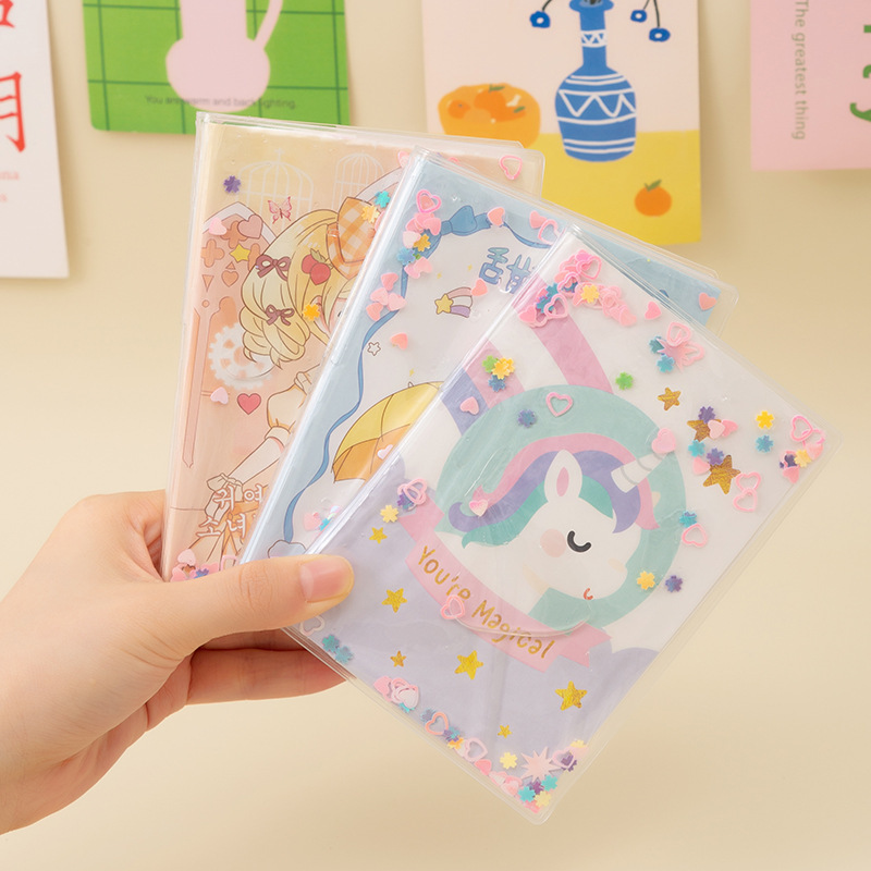 可爱少女心手账本创意入油流沙日记本小清新手帐本小学生礼品批发|undefined