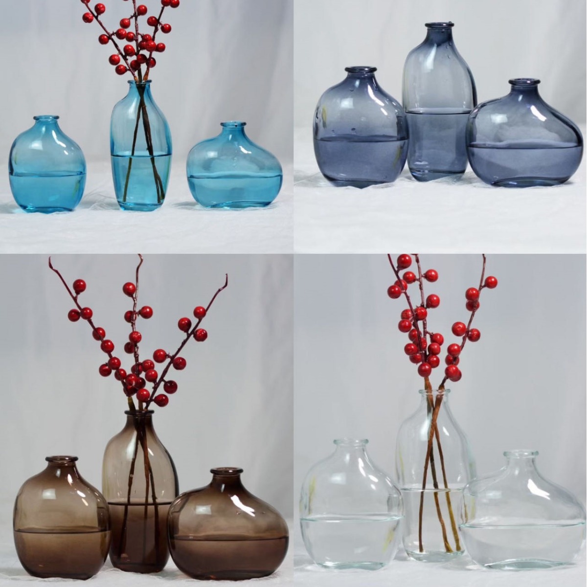 Cross-Border Nordic Style Fresh Colored Glass Vase Creative Desktop Small Vase Flower Vase Light Luxury Simple Aromatherapy Bottle