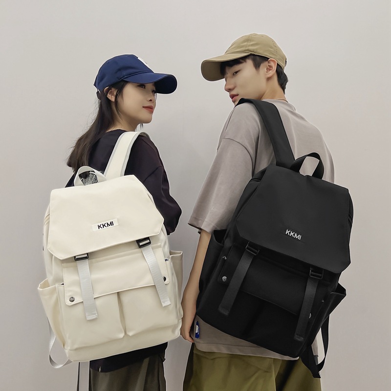 Korean version simple solid color large capacity men, middle and high school students, trendy for women, ins flip_voghion.com