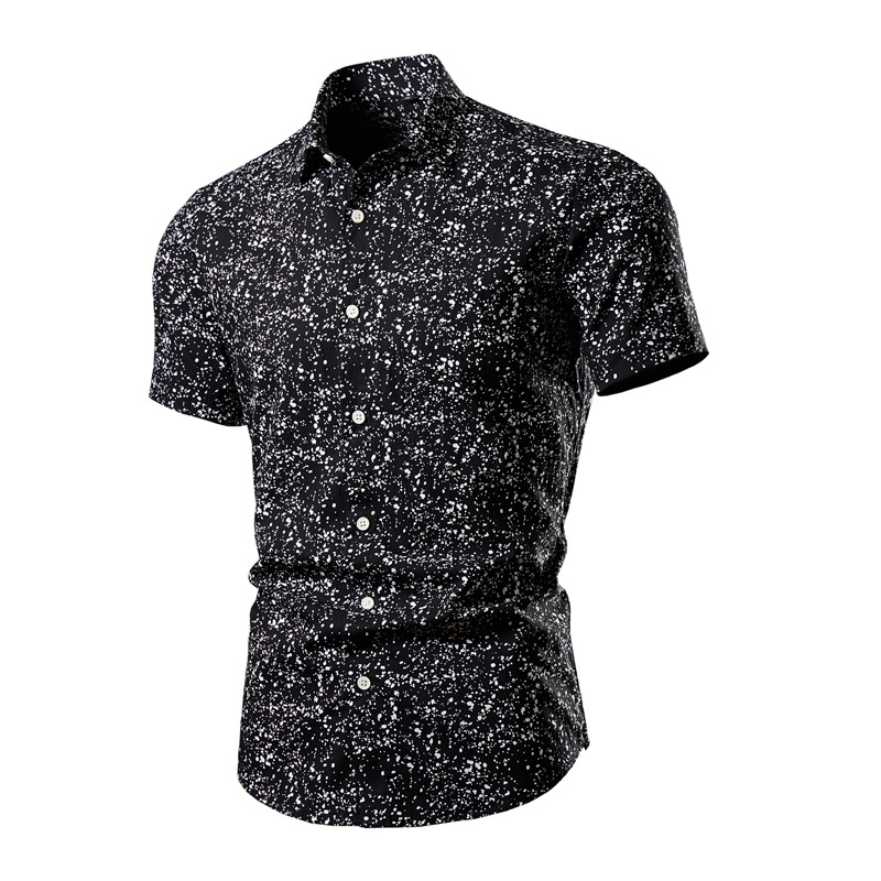 Summer New Men's Casual Shirt 1025 Fashion Multi-color Flower Shirt Shirt Short-sleeved Flower Shirt Men