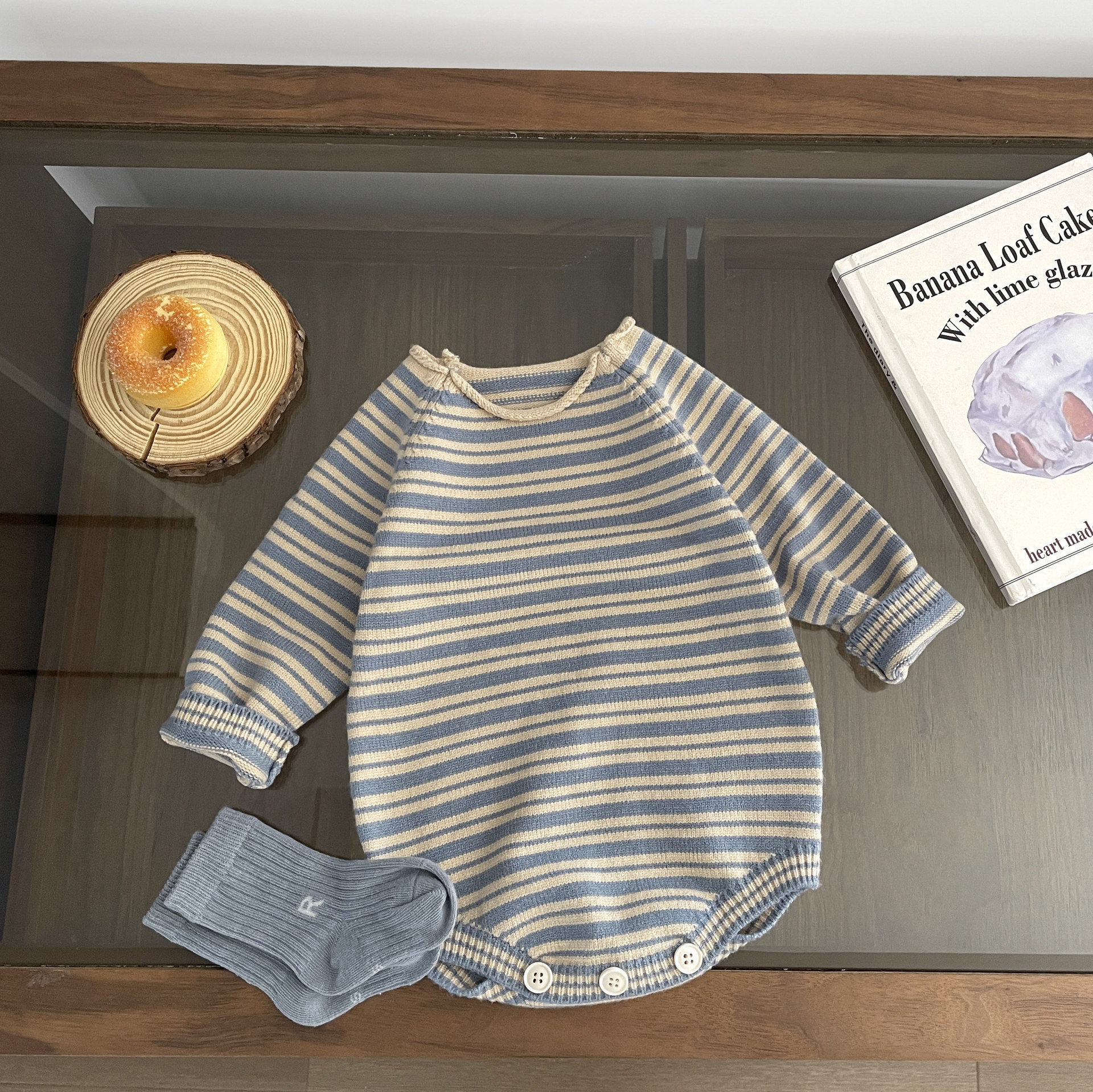 Children's knitted brand bodysuit